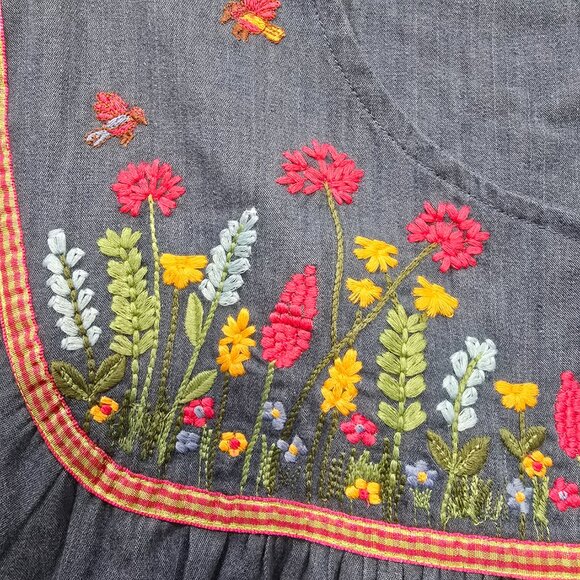 Go Softly Patio Woman Denim House Dress Coat Lounge NEW NWT Size 3X Bird Houses - Picture 5 of 13